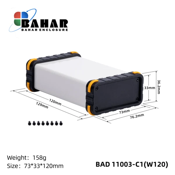 BAD 11003 C1-W120 جعبه آلومینیومی اکسترود پانل پلاستیکی