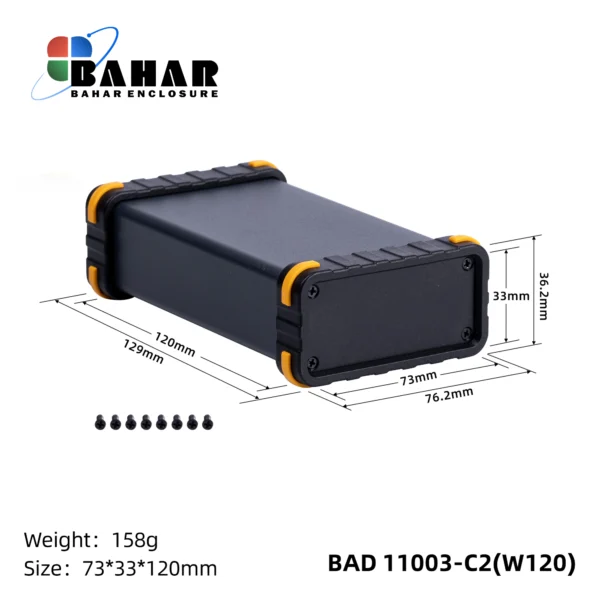 BAD 11003 C2-W120  جعبه آلومینیومی اکسترود پانل پلاستیکی