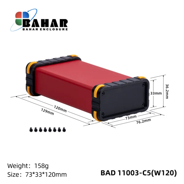 BAD 11003 C5-W120  جعبه آلومینیومی اکسترود پانل پلاستیکی