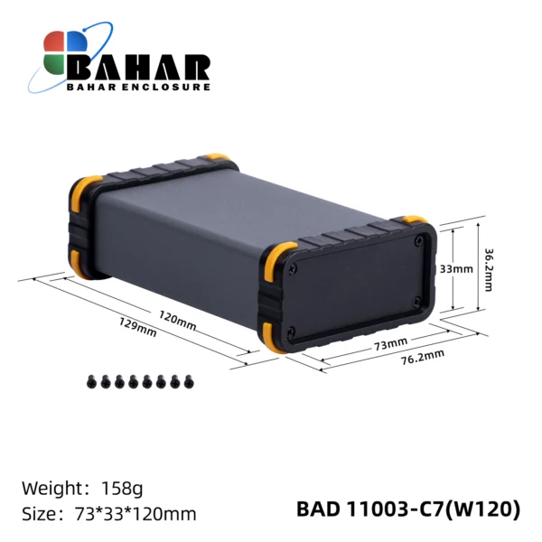 BAD 11003 C7-W120 جعبه آلومینیومی اکسترود پانل پلاستیکی