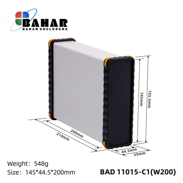BAD 11015 C1-W200 جعبه آلومینیومی اکسترود پانل پلاستیکی